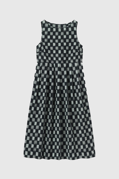 Aila Lore Cotton Ikat Dress - Indigo