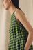 Aila Linen Cotton Gingham Check Dress - Beetle Green