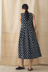 Aila Lore Cotton Ikat Dress - Indigo