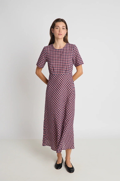 Anderson Dress - Navy & Red Check