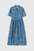 Archivist Floral Cotton Shirt Dress - Warm Blue