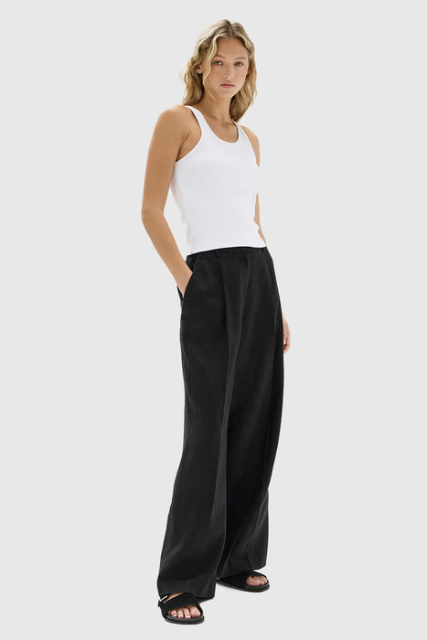 Aria Linen Pant - Black