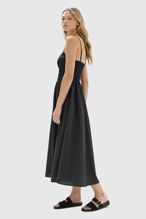 Aubrey Rouched Dress - Black