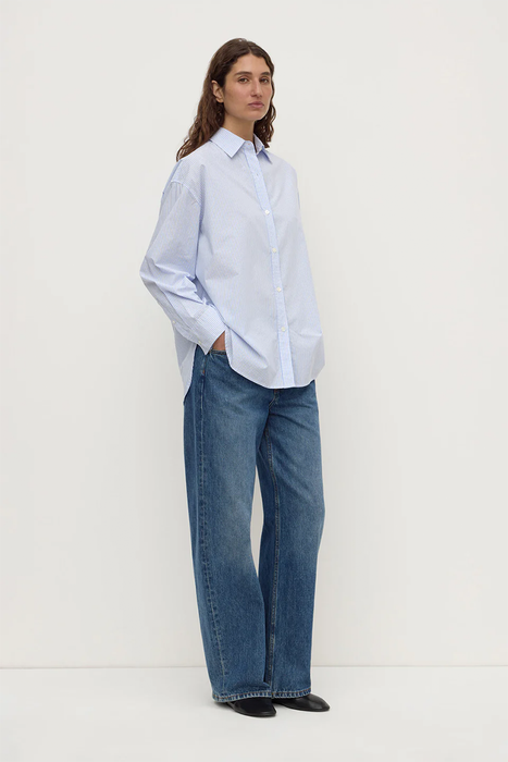 Avoca Stripe Long Sleeve Shirt - Blue / White Stripe
