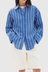 Ayla Stripe Long Sleeve Shirt - Royal / White