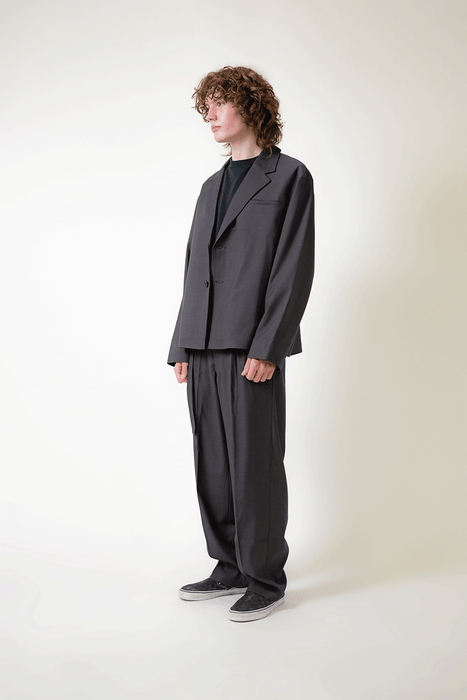 Pleated Suit Pant - Charcoal