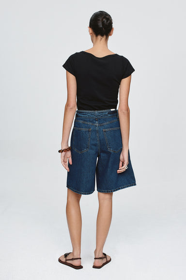 Belted Jean Short - Classic Blue