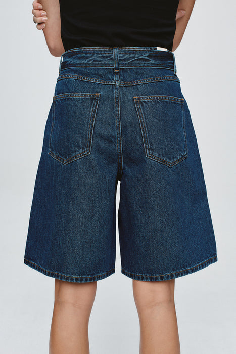 Belted Jean Short - Classic Blue