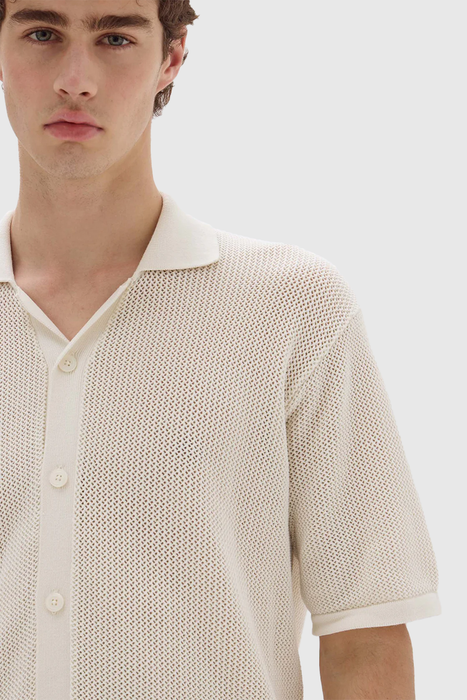 Beck Knit Short Sleeve Shirt - Cream