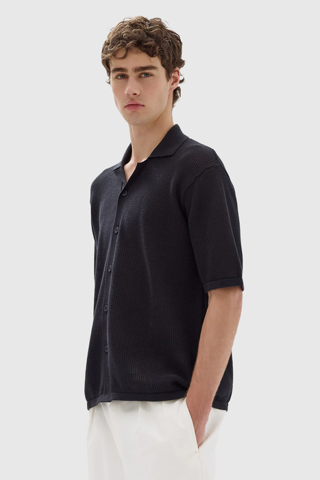 Beck Knit Short Sleeve Shirt - True Navy