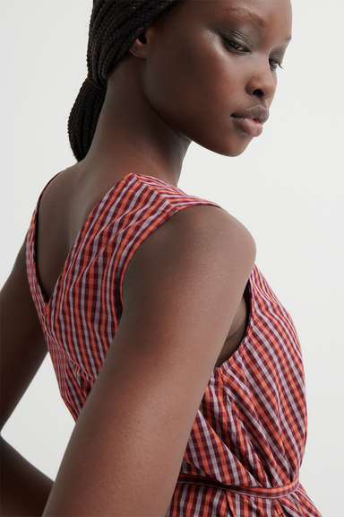 Belle Dress - Maroon Check