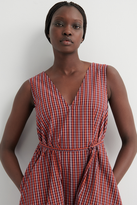 Belle Dress - Maroon Check