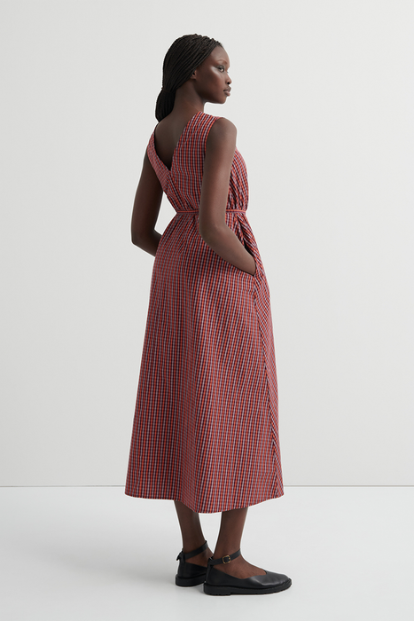Belle Dress - Maroon Check