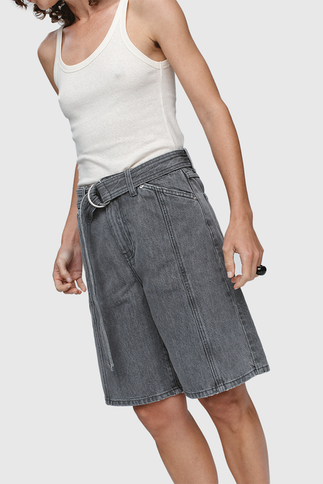 Belted Jean Short - Stone