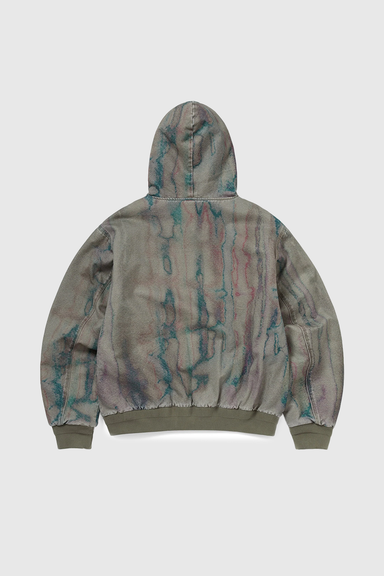 Blurred Hooded Jacket - Olive