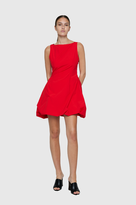 Bobble Mini Dress - Red