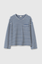 Bold Stripe Cotton Boxy Tee - Delft / Ecru
