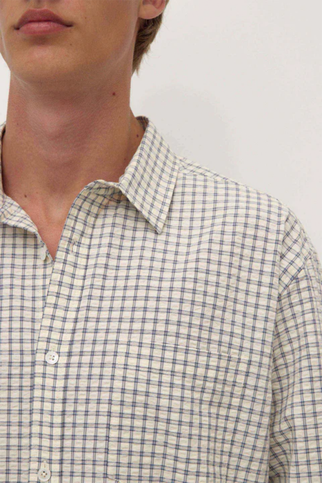 Bowie Long Sleeve Shirt - Ocean / Cream