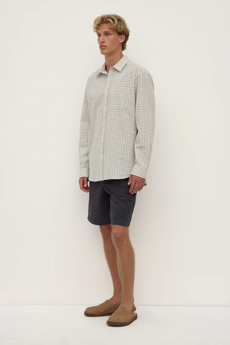 Bowie Long Sleeve Shirt - Ocean / Cream