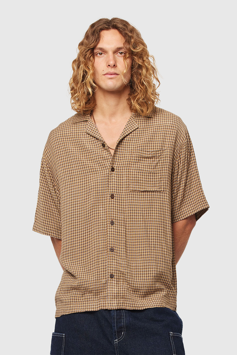 Bowler Merbau Check Shirt - Biscuit