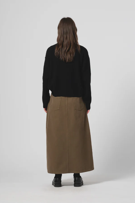 Bulb Skirt - Canvas Fossil Green