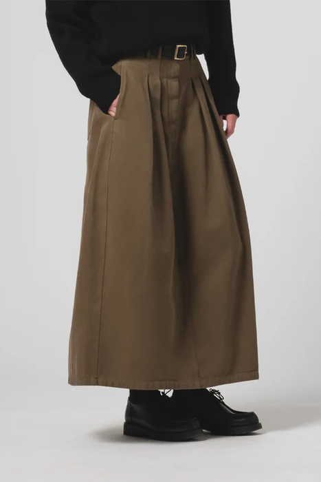 Bulb Skirt - Canvas Fossil Green