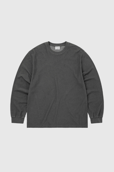 C-Logo Wale L/S Tee - Charcoal