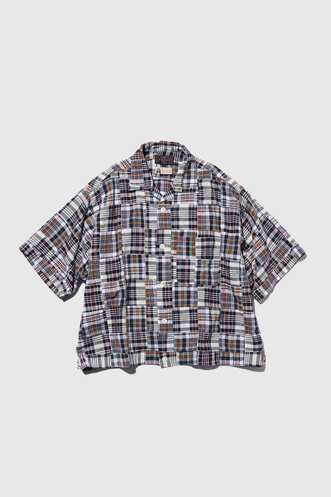 Cabana Boy Shirt Patchwork Madras - Navy