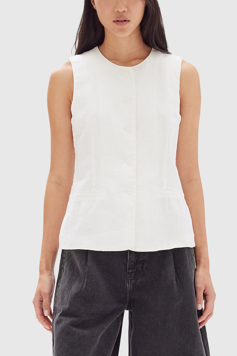 Calla Linen Top - Antique White