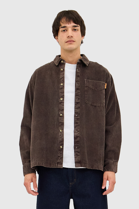 Campus Chunky Cord LS Shirt - Dark Brown