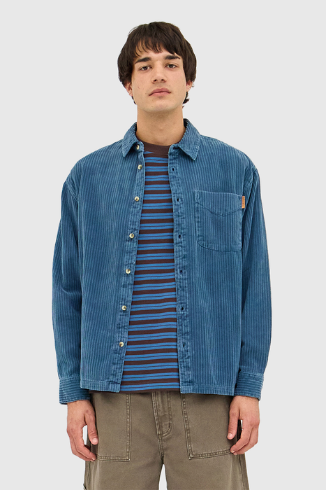 Campus Chunky Cord LS Shirt - Washed Blue