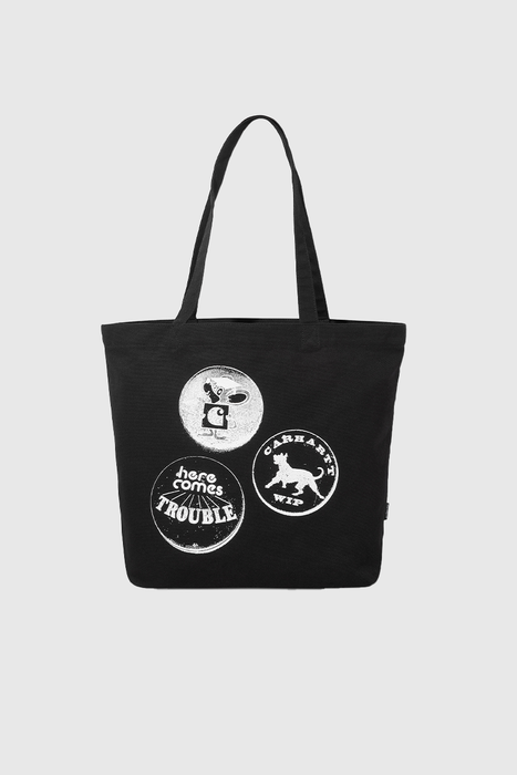 Canvas Graphic Tote - Pins Print Black