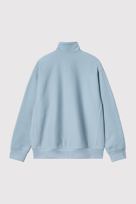 Half Zip American Script Sweat - Frosted Blue