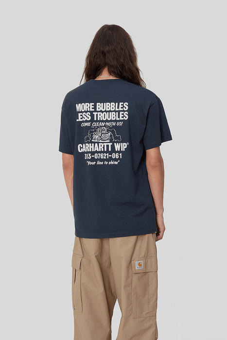 S/S Less Troubles T-Shirt - Blue / Wax