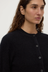 Carina Merino Wool Long Sleeve Cardigan - Black
