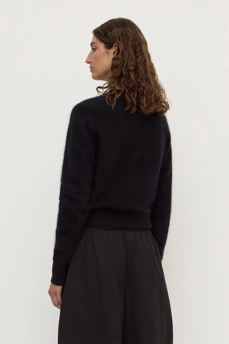 Carina Merino Wool Long Sleeve Cardigan - Black