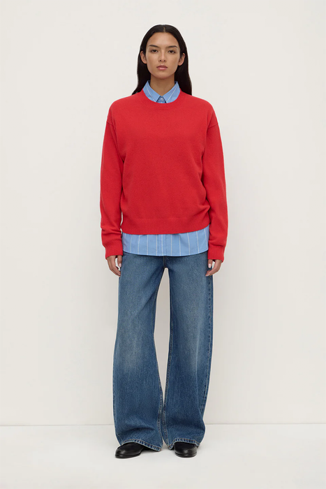 Carter Brushed Wool Sweater - Flame