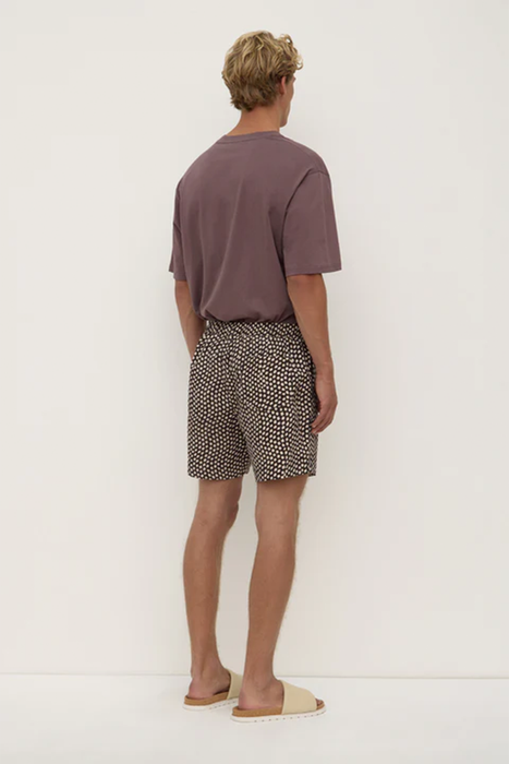 Cascade Print Swim Short - Washed Black / Cream