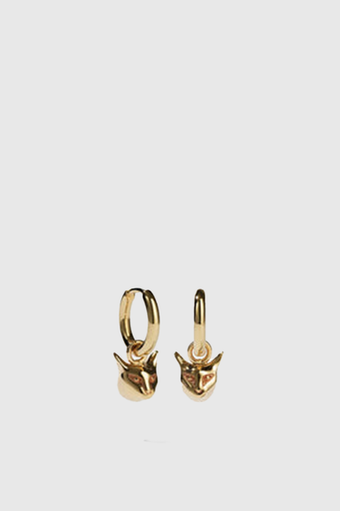 Cat Charm Earrings - Gold Plated