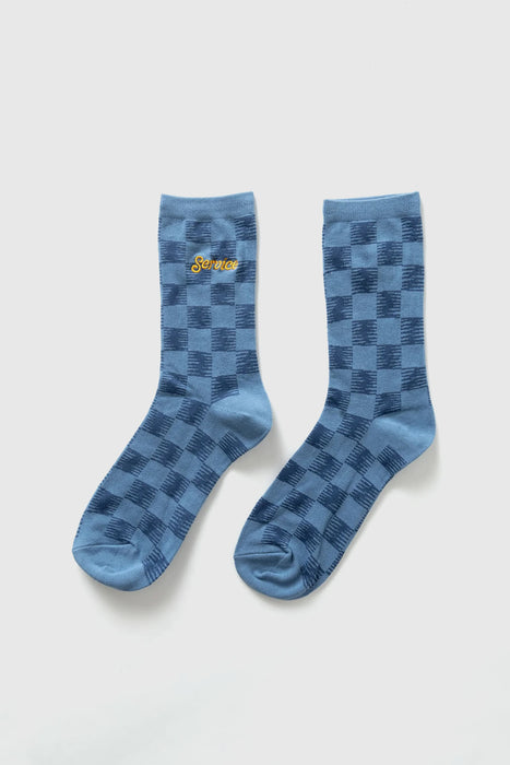 Checker Sock - Blue Checker*