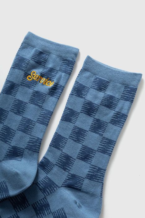 Checker Sock - Blue Checker*