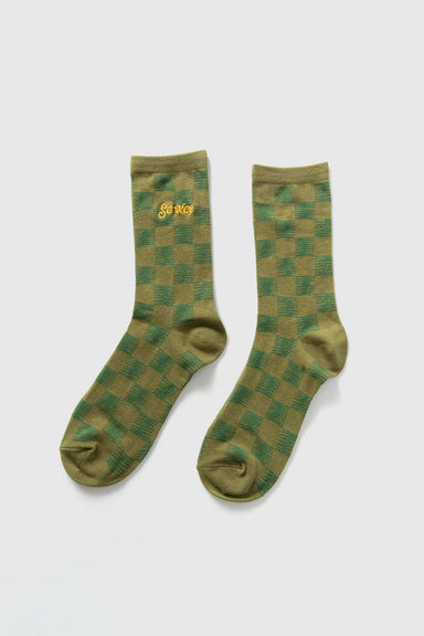 Checker Sock - Green Checker