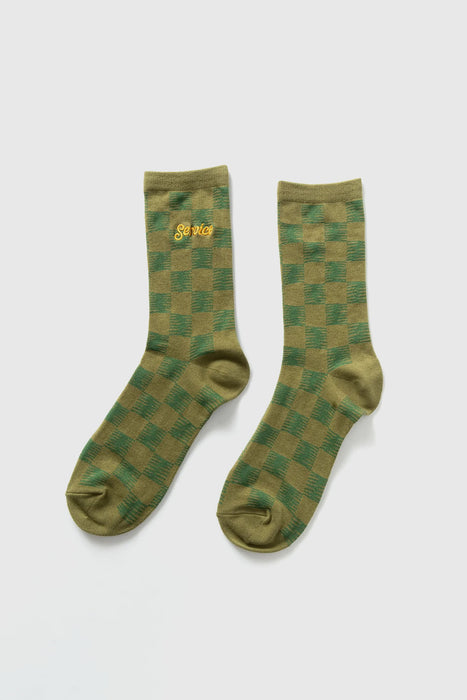 Checker Sock - Green Checker