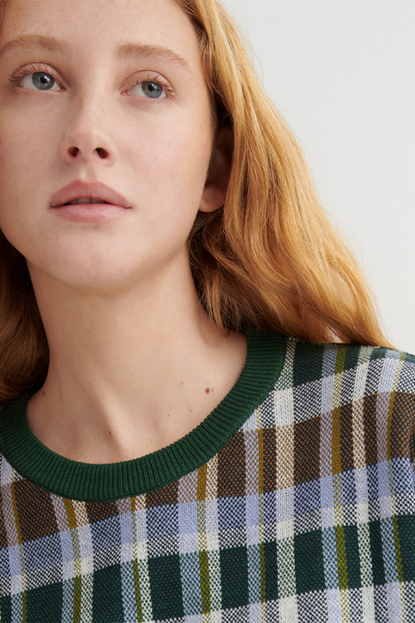 Chequered Tee - Forest