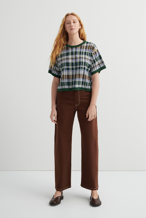 Chequered Tee - Forest