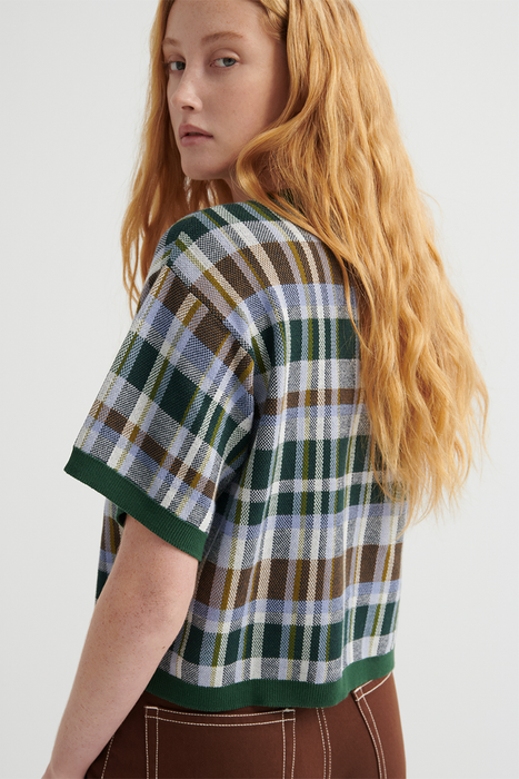 Chequered Tee - Forest