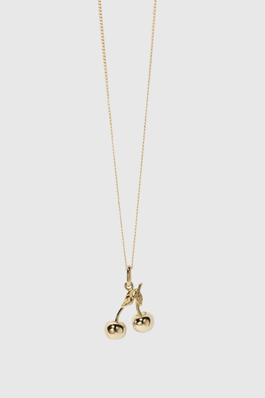 Cherry Charm Necklace - Gold Plated