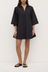 Claire Mini Shirt Dress - Black