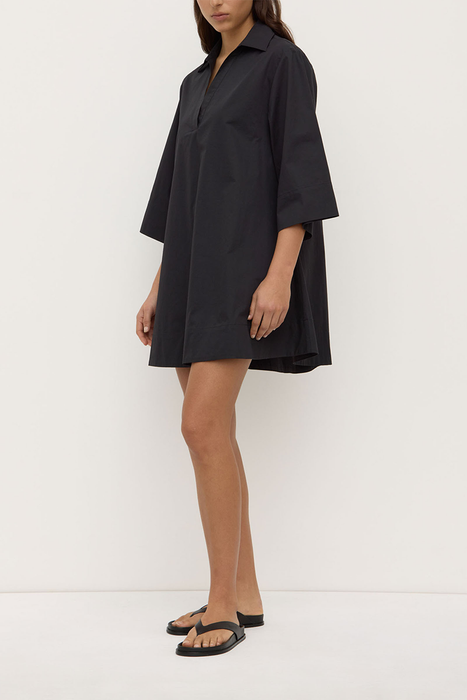 Claire Mini Shirt Dress - Black