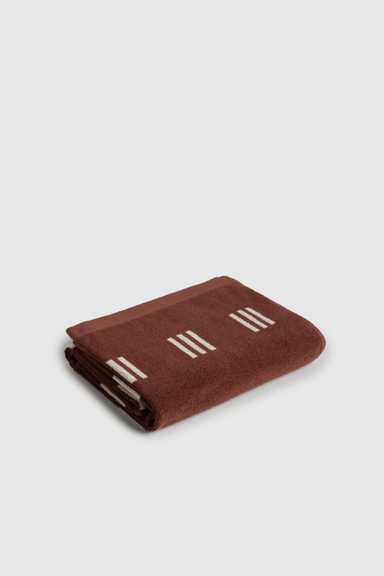 Claremont Bath Towel - Mudbrick / Crème